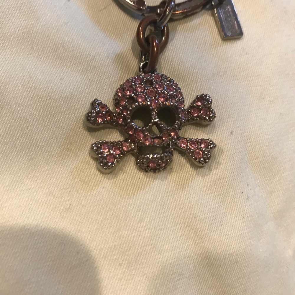 COACH Skull & Crossbones Pave Key Fob